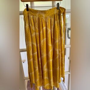 Yellow Anthropologie Maeve Dotted Women's Tie-back Skirt